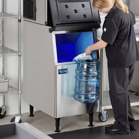 Clean sanitized ice storage bin